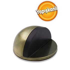 Badem10 Yapışkanlı Metal Kapı Stopu Antik Sarı Yarımay Kapı Durdurucu Tutucu Stoperi Tamponu