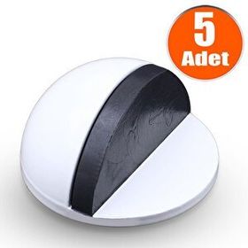Badem10 Yapışkanlı Metal Kapı Stopu Beyaz 5 Adet Yarımay Kapı Stoperi Durdurucu Tutucu Tamponu