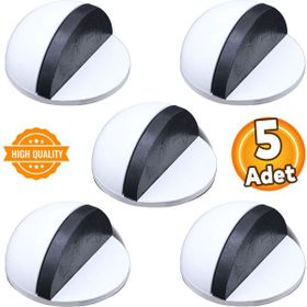 Badem10 Yapışkanlı Metal Kapı Stopu Beyaz 5 Adet Yarımay Kapı Stoperi Durdurucu Tutucu Tamponu