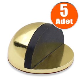 Badem10 Yapışkanlı Metal Kapı Stopu Gold 5 Adet Yarımay Kapı Stoperi Durdurucu Tutucu Tamponu