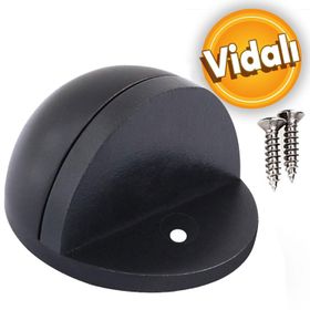 Badem10 Yarımay Kapı Mat Siyah Vidalı Metal Kapı Stopu Durdurucu Tutucu