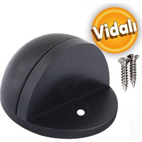 Badem10 Yarımay Kapı Mat Siyah Vidalı Metal Kapı Stopu Durdurucu Tutucu