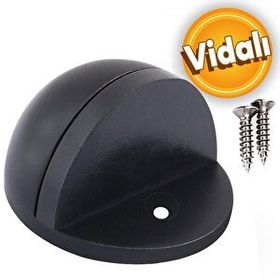 Badem10 Yarımay Kapı Mat Siyah Vidalı Metal Kapı Stopu Durdurucu Tutucu