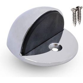 Badem10 Yarımay Tamponu Vidalı Metal Parlak Krom Kapı Stopu