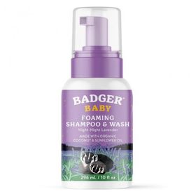 Badger Organik Gece 300 ml Renkli Köpük Bebek Saç ve Vücut Şampuan
