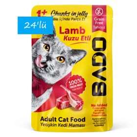 Bado 24x85 gr Kuzu Etli Yetişkin Yaş Kedi Maması