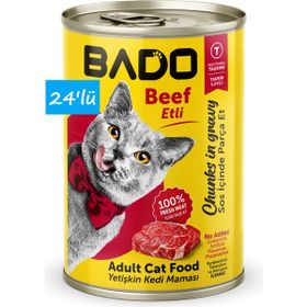 Bado Biftek Etli 24x400 gr Yaş Kedi Mama