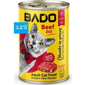 Bado Biftekli Yetişkin 12x400 gr Yaş Kedi Mama