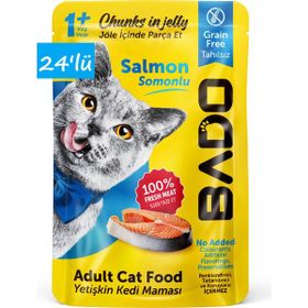 Bado Kısırlaştırılmış Yetişkin Somonlu 24x85 gr Yaş Kedi Maması