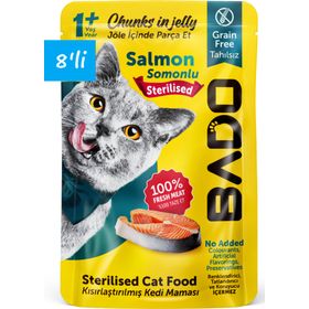 Bado Kısırlaştırılmış Yetişkin Somonlu 8x85 gr Yaş Kedi Mama