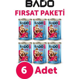 Bado Kuzu Etli 6×400 gr Yaş Köpek Maması