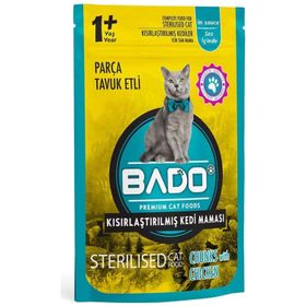 Bado Pouch 85 gr Somonlu Tahılsız Kısırlaştırılmış Yaş Kedi Maması