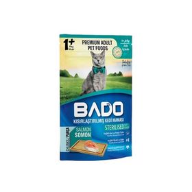 Bado Pouch 85 gr Somonlu Tahılsız Kısırlaştırılmış Yaş Kedi Maması