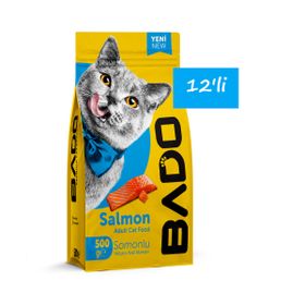 Bado Somonlu Yetişkin 12x500 gr Kedi Maması