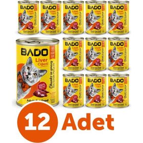 Bado Yetişkin Ciğerli 12x400 gr Yaş Kedi Maması