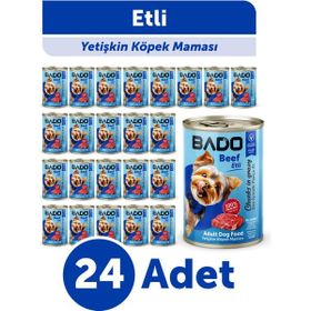 Bado Yetişkin Etli 24x400 gr Yaş Köpek Mama