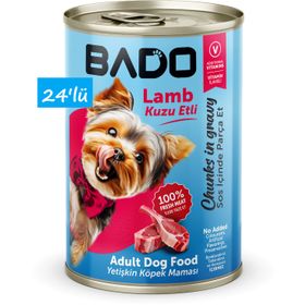 Bado Yetişkin Kuzu Etli 24x400 gr Yaş Köpek Mama