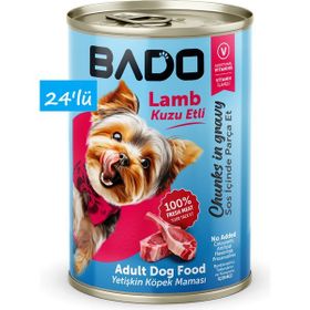 Bado Yetişkin Kuzu Etli 24x400 gr Yaş Köpek Mama