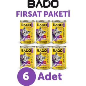 Bado Yetişkin Tavuk Etli 6x400 gr Yaş Kedi Mama