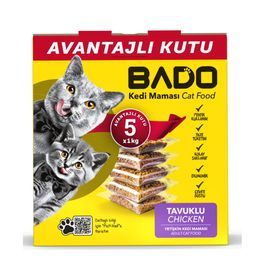Bado Yetişkin Tavuklu 5x1 kg Kedi Mama