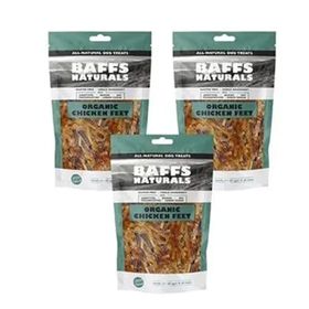 Baffs Naturals 3x100 gr Tavuk Ayak %100 Doğal Çiğnemelik Köpek Ödül Maması