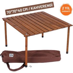 Bag The Joy Kahverengi 70x70x40 cm Rulo Kamp Masası
