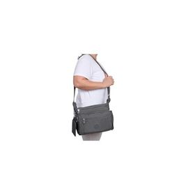 Bagacar 213 Klinkır Kaliteli Gri Kumaş Çapraz Kadın Omuz Çantası