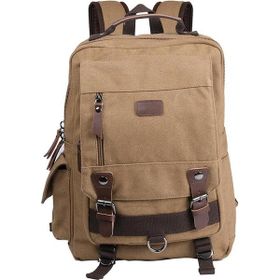 Bagacar 6235 Bej Kanvas Kumaş Günlük ve Okul Sırt Çantası