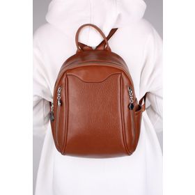 Bagacar 906 Soft Açık Taba Suni Deri Gözlü Kadın Sırt Çantası