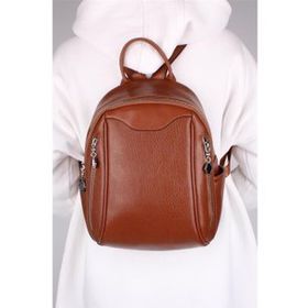 Bagacar 906 Soft Açık Taba Suni Deri Gözlü Kadın Sırt Çantası