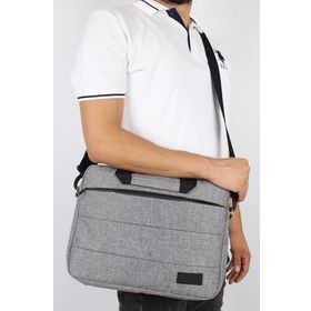 Bagacar Gri Unisex 13-14 İnç Laptop ve Evrak Çantası