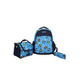 Bagacar Kids Erkek Mavi Futbol Model Kalemlikli Beslenmeli Set Sırt Çantası