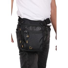 Bagacar MG1029 Siyah Bel Bacak Bağlamalı ve Motorcu Çantası