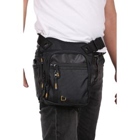 Bagacar MG1029 Siyah Bel Bacak Bağlamalı ve Motorcu Çantası