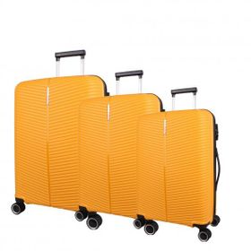 Bagacar Sarı Ultra Light Kırılmaz Silikon 3'lü Valiz Seti