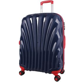 Bagacar Shell Silikon Kırılmaz Lacivert Kırmızı Büyük Boy Valiz