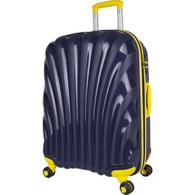 Bagacar Shell Silikon Kırılmaz Orta Boy Valiz Lacivert Sarı