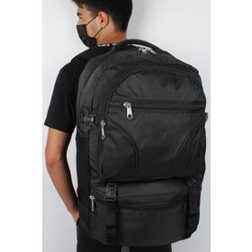 Bagacar Siyah 17 İnç Laptop Bölmeli Dağcı Sırt Çantası