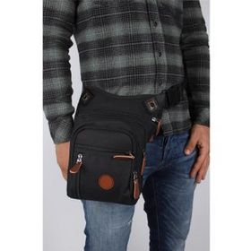 Bagacar SV3470 Siyah Erkek Bel ve Bacak Motorcu Çantası