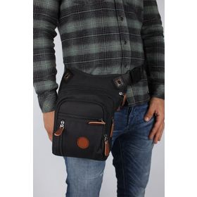 Bagacar SV3470 Siyah Erkek Bel ve Bacak Motorcu Çantası
