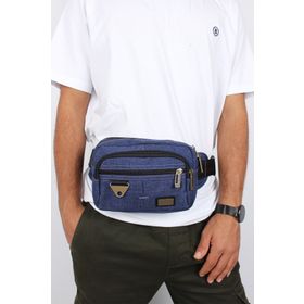 Bagacar SV4976 Lacivert Erkek Kanvas Bel ve Çapraz Çantası