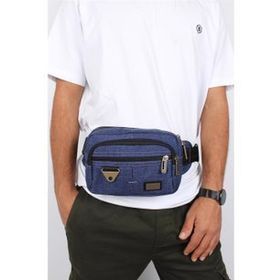 Bagacar SV4976 Lacivert Erkek Kanvas Bel ve Çapraz Çantası