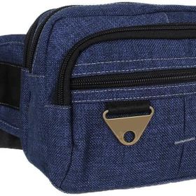 Bagacar SV4976 Lacivert Erkek Kanvas Bel ve Çapraz Çantası