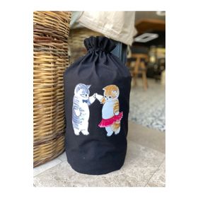 Bagand Dans Eden Kediler Baskılı Siyah Damacana Kılıfı