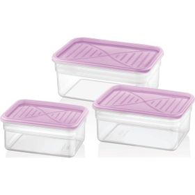 Bager 3'lü Pembe Saklama Kabı