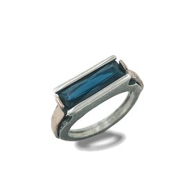 Baget Safir Taşlı Otantik 925 Gümüş Yüzük