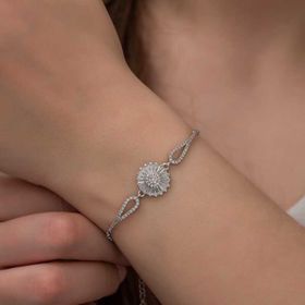 Baget Taşlı Sonsuzluk Gümüş Bileklik