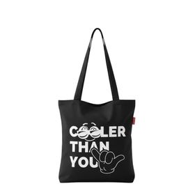 Baghashtag Cooler Than You Baskılı Siyah Bez Kadın Günlük Çanta