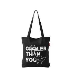 Baghashtag Cooler Than You Baskılı Siyah Bez Kadın Günlük Çanta
