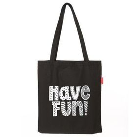 Baghashtag Have Fun Baskılı Siyah Bez Kadın Günlük Çanta